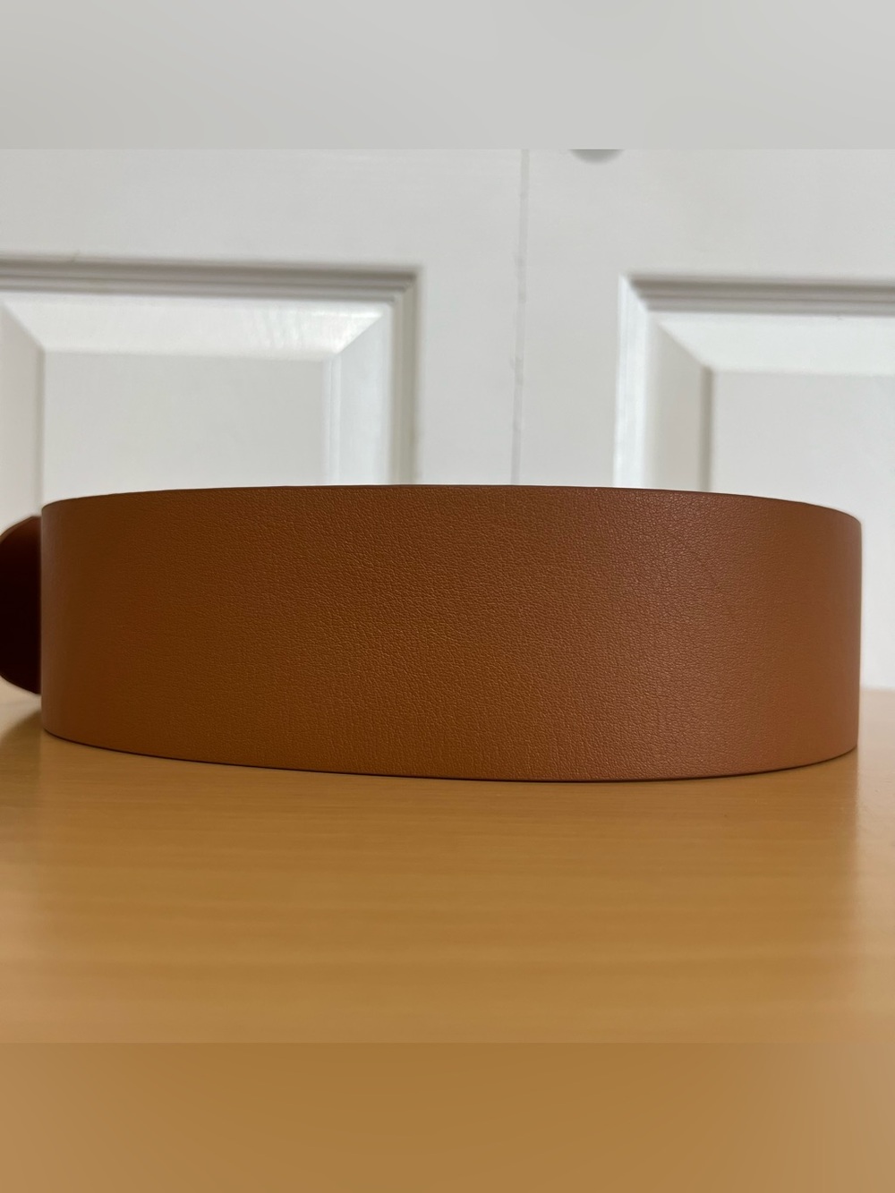 J. Crew Women’s Wide Brown Leather Belt with Gold-Tone Buckle Size Small - Picture 5 of 12